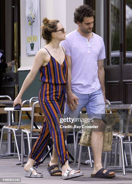 Daisy Ridley seen with rumoured boyfriend Tom Bateman shopping in Primrose Hill on April 18, 2018 in London, England