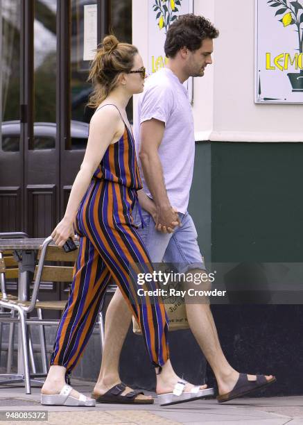 Daisy Ridley seen with rumoured boyfriend Tom Bateman shopping in Primrose Hill on April 18, 2018 in London, England