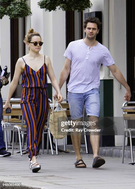 Daisy Ridley seen with rumoured boyfriend Tom Bateman shopping in Primrose Hill on April 18, 2018 in London, England