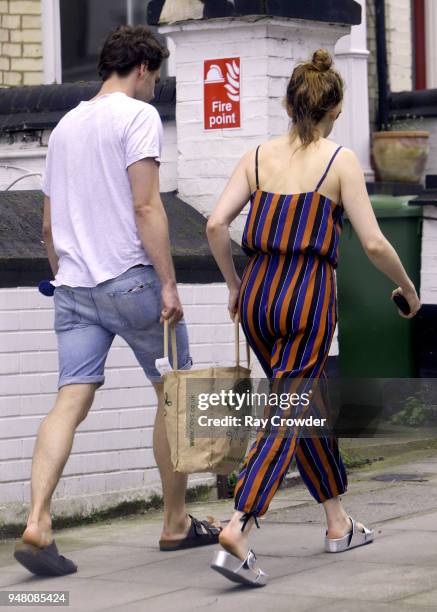 Daisy Ridley seen with rumoured boyfriend Tom Bateman shopping in Primrose Hill on April 18, 2018 in London, England