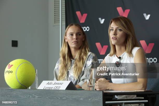 Ceo of Lympo Ada Jonuse with tennis superstar Caroline Wozniacki serves up a partnership with fitness app Lympo, which provides rewards for physical...