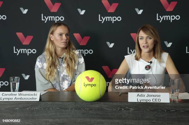 Ceo of Lympo Ada Jonuse with tennis superstar Caroline Wozniacki serves up a partnership with fitness app Lympo, which provides rewards for physical...