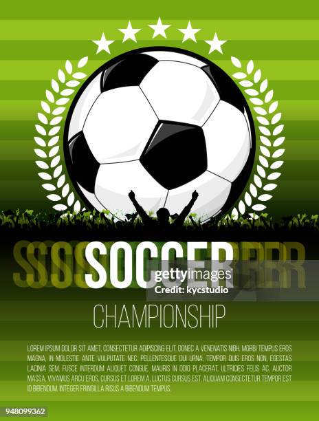 soccer poster - sports event poster stock illustrations