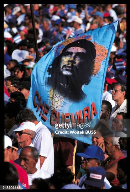 Manifestation du 1er mai, Place de la Revolucion à La Havane, Cuba.
