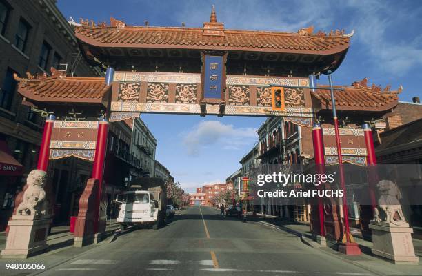 CHINATOWN, VICTORIA DANS L' ILE DE VANCOUVER, COLOMBIE-BRITANNIQUE, CANADA.