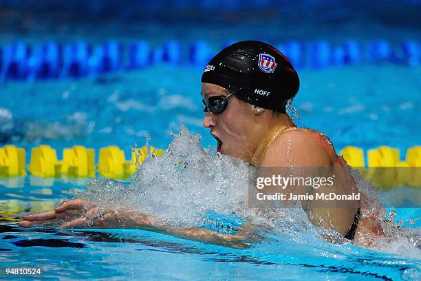 Katie Hoff of USA competes in the Women's 400m Freestyle during Day One of the Duel in the Pool at The Manchester Aquatic Centre on December 18, 2009...