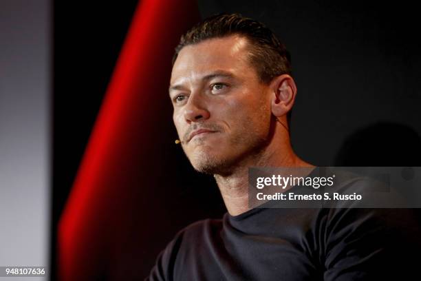 Luke Evans attends The Alienist panel during Netflix 'See What's Next' event at Villa Miani on April 18, 2018 in Rome, Italy.