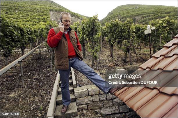 Michael von Wurtemberg at home at Schloss Monrepos. In his vineyard near Stuttgart. The Wurtemberg family has been growing red and wine wine for a...