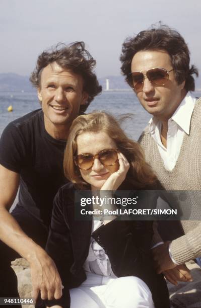 Kris Kristofferson, Isabelle Huppert and Michael Cimino in Cannes to present the movie "Heaven's gate".