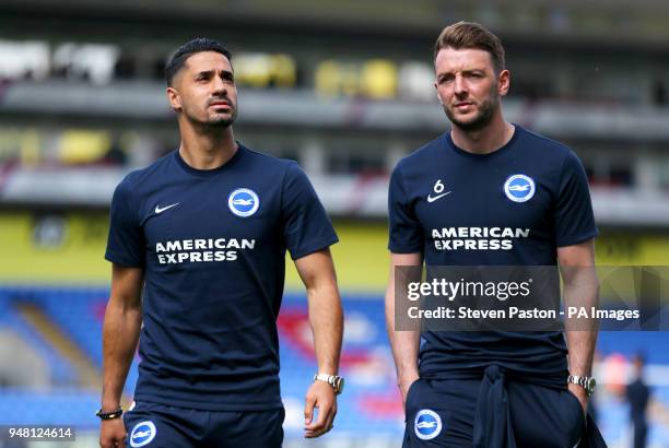 Brighton & Hove Albion's Beram Kayal and Brighton & Hove Albion's Dale Stephens ahead of the match