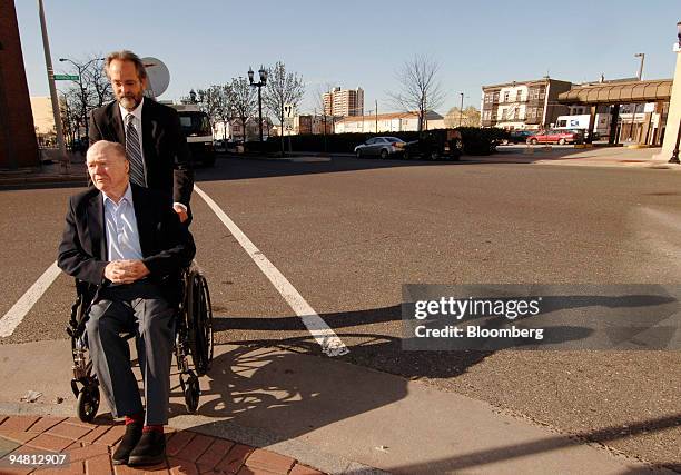 Plaintiff John McDarby, in wheelchair, along with his attorney Jerrk Kristal, leaves the Atlantic County Civil Courts Building in Atlantic City, New...