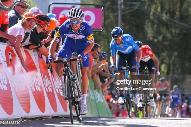 Sprint / Arrival / Julian Alaphilippe of France and Team Quick-Step Floors / Alejandro Valverde Belmonte of Spain and Movistar Team / Jelle Vanendert...