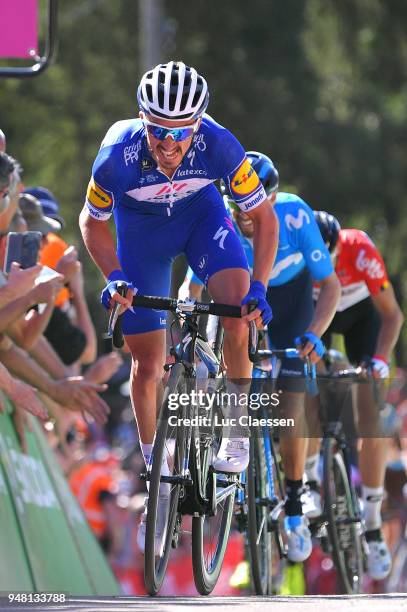 Sprint / Arrival / Julian Alaphilippe of France and Team Quick-Step Floors / Alejandro Valverde Belmonte of Spain and Movistar Team / Jelle Vanendert...