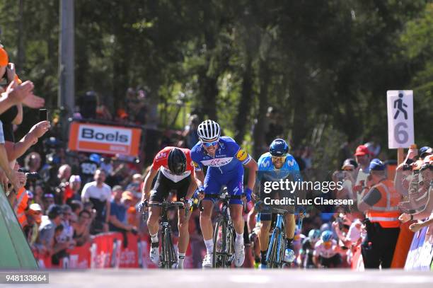 Sprint / Arrival / Julian Alaphilippe of France and Team Quick-Step Floors / Alejandro Valverde Belmonte of Spain and Movistar Team / Jelle Vanendert...