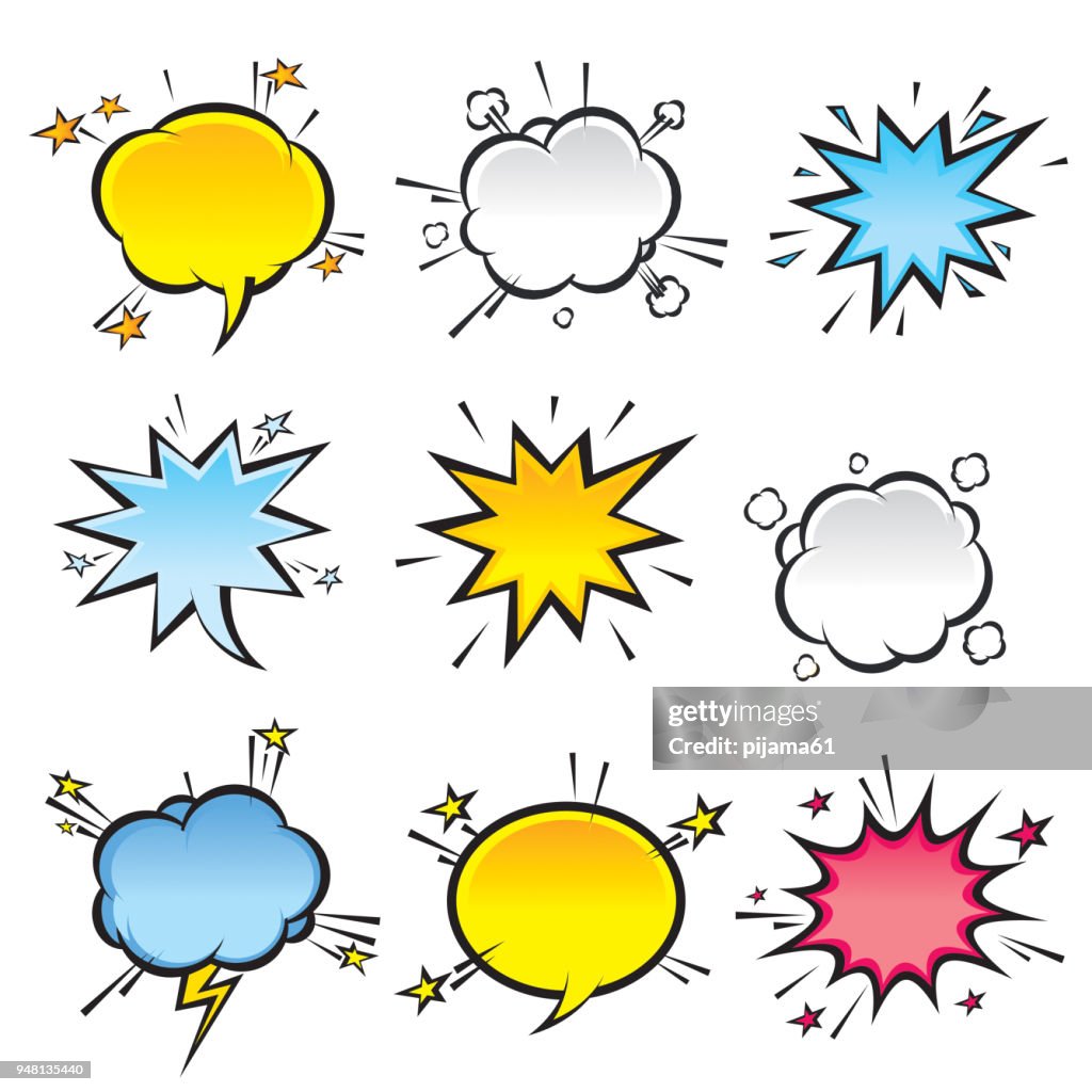Set of comic speech bubbles
