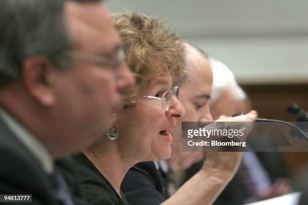 Estelle James, Ph.D., Consultant and Professor Emeritus, SUNY, Stony Brook gestures as she testifies before the House Subcommittee to Assess...