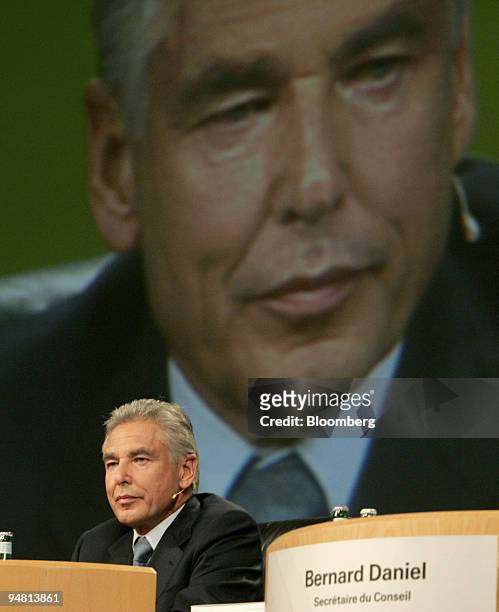 Peter Brabeck, CEO of Nestle SA, presides over the company's annual shareholder's meeting in Lausanne, Switzerland Thursday, April 6, 2006. Brabeck,...