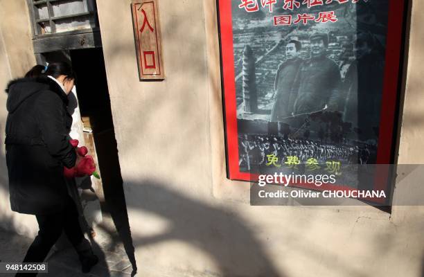 Magasin de souvenirs sur le site mythique de Yan' An, berceau du Maoisme dans la province du Shanxi le 10 Novembre 2014, Chine. Toute activité...