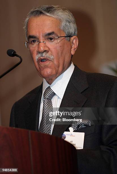 Saudi Oil Minister Ali Al Naimi speaks at the Sixth International Oil Summit in Paris, France, Thursday April 21, 2005. Crude oil fell for the first...