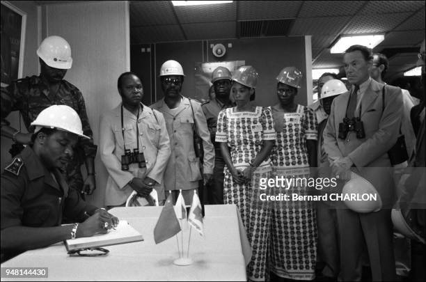 Inauguration of Yanga petrol platform with Sassou N'Gguessou, Congo president.