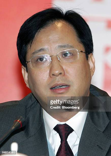 Jin Yan, director of the Beijing 2008 Project Construction Headquarters Office, speaks at a press conference in Beijing, China, March 28, 2006....