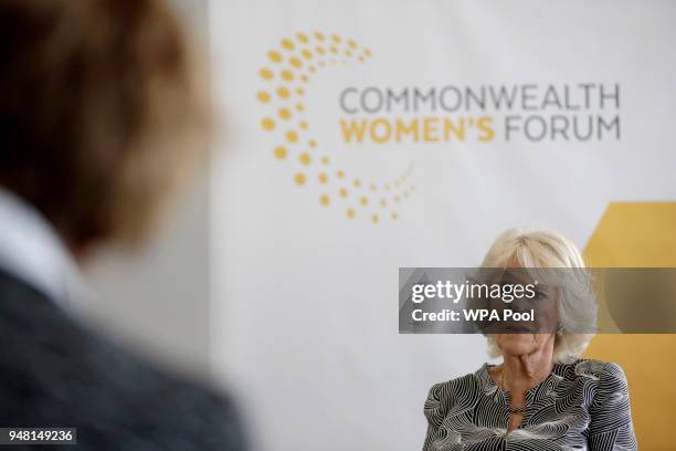 Camilla, Duchess of Cornwall attends a roundtable discussion at the closing session of the Women's Forum for the Commonwealth Heads of Government...