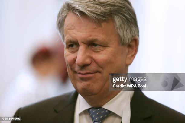 Ben Van Beurden, CEO of Shell, attends a reception at the closing session of the Commonwealth Business Forum at the Guildhall on April 18 in London,...