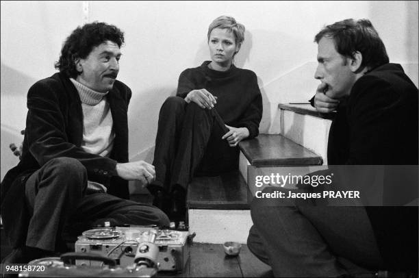 Alain Robbe-Grillet, Catherine Jourdan, Jean-Louis Trintignant. .