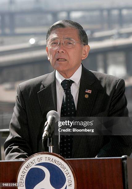 Transportation Secretary Norman Y. Mineta speaks at a news conference in Baltimore, Maryland, on Wednesday, March 29, 2006. The U.S. Government...