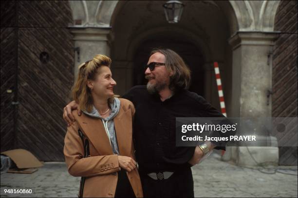 Schroeter's scriptwriter Elfriede Jelinek with Werner Schroeter.