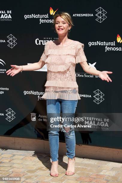 Actress Maria Esteve attends 'Hacerse Mayor y Otros Problemas' photocall during the 21th Malaga Film Festival at Albeniz cinema on April 18, 2018 in...