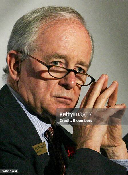 Hudson's Bay Co. Governor Louis Yves Fortier listens during the company's annual general meeting in Toronto, Canada, Friday, May 28, 2004. The...