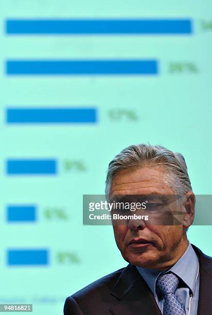 Peter Brabeck-Letmathe, chairman and CEO of Nestle SA, waits for the start of a program at the World Economic Forum in Davos, Switzerland Wednesday,...