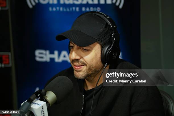 David Blaine visits the SiriusXM studios on April 18, 2018 in New York City.