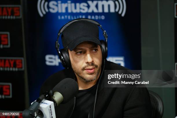 David Blaine visits the SiriusXM studios on April 18, 2018 in New York City.