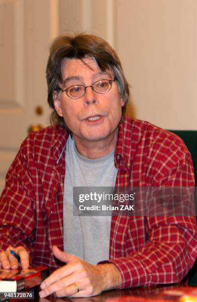 Stephen King and Stewart O'Nan signs copies of their new book "Faithful", New York City.