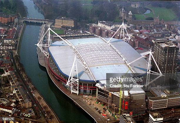 Aerial view of the Millennium Stadium in Cardiff, Wales. \ Mandatory Credit: Stu Forster /Allsport