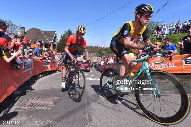 Lars Boom of The Netherlands and Team LottoNL-Jumbo / during the 82nd La Fleche Wallonne 2018 a 198,5km race from Seraing to Mur De Huy on April 18,...