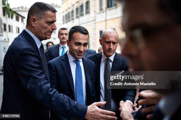 Luigi Di Maio, leader of 5-Star Movement arrives at the Italian Senate to meet the Senate President Maria Elisabetta Alberti Casellati on the new...