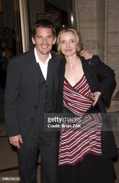 Ethan Hawke and Julie Delpy arrive to the New York Film Festival Opening Night - "Look At Me" Screening held at Lincoln Center, New York City.