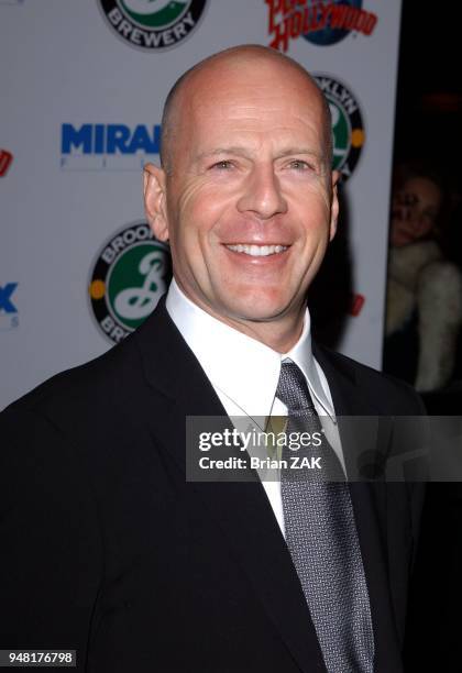 Bruce Willis arrives to the New York Premiere of "Hostage" held at the Ziegfield Theater, New York City ZAK BRIAN.