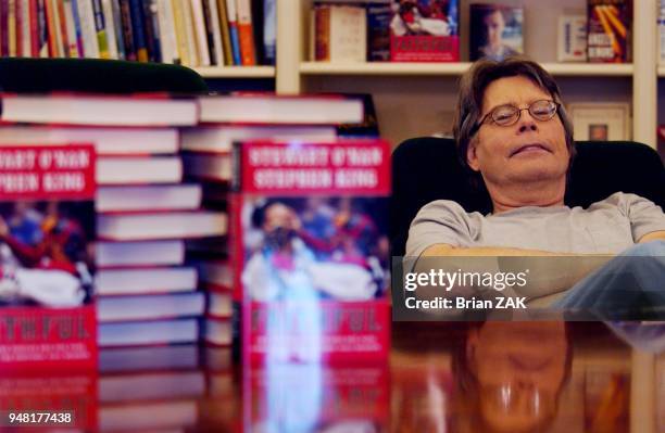 Stephen King and Stewart O'Nan signs copies of their new book "Faithful", New York City.