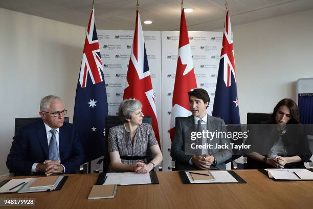 Australian Prime Minister Malcolm Turnbull, British Prime Minister Theresa May, Canadian Prime Minister Justin Trudeau and New Zealand Prime Minister...