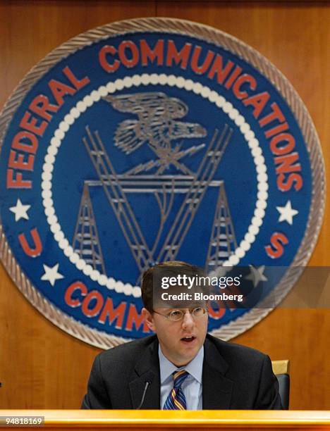 Federal Communications Commission Chairman Kevin J. Martin speaks during an FCC meeting on March 17, 2006 in Washington, DC. Rules proposed today by...