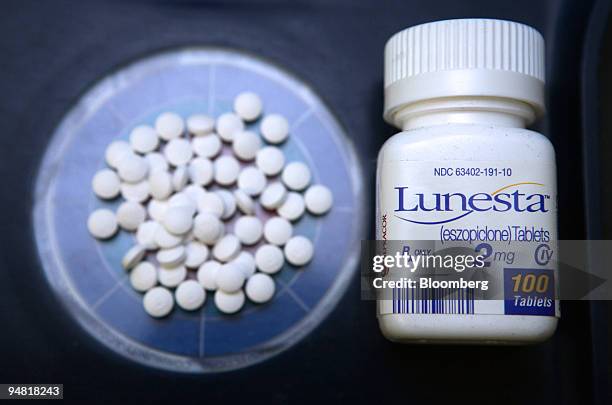 Pills of Sepracor Inc.'s Lunesta are arranged in a Cambridge, Massachusetts pharmacy Wednesday, March 23, 2006. The number of prescriptions for...