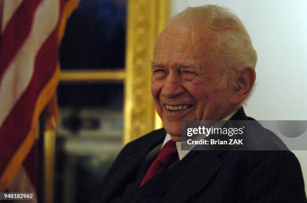 Norman Mailer presented with the medal of Chevalier of the Legion of Honor at the French Embassy, New York City BRIAN ZAK.