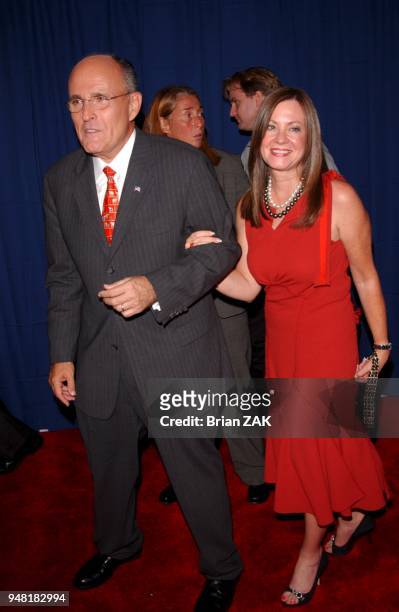 Rudy Giuliani and Judith Nathan at the reception to celebrate the Republican National Convention, at Cipriani in Mid-town Manhattan.