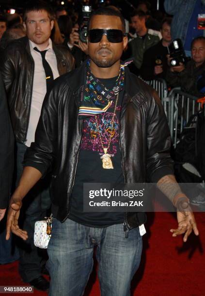 Kanye West arrives at the "Mission Impossible 3" premiere held at the Ziegfeld theatre, in conjunction with the 5th Annual Tribeca Film Festival, New...