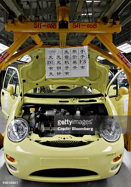 Chery Automobile Co. Vehicle is being assembled in a manufacturing facility in Wuhu, Anhui Province, China Friday, January 20, 2006. China's trade...