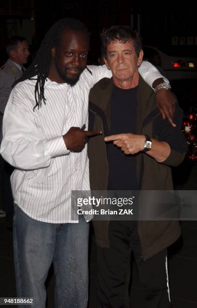 Wyclef Jean and Lou Reed arrive to the ACLU Freedom Concert after party held at the Mandarin Oriental, New York City.